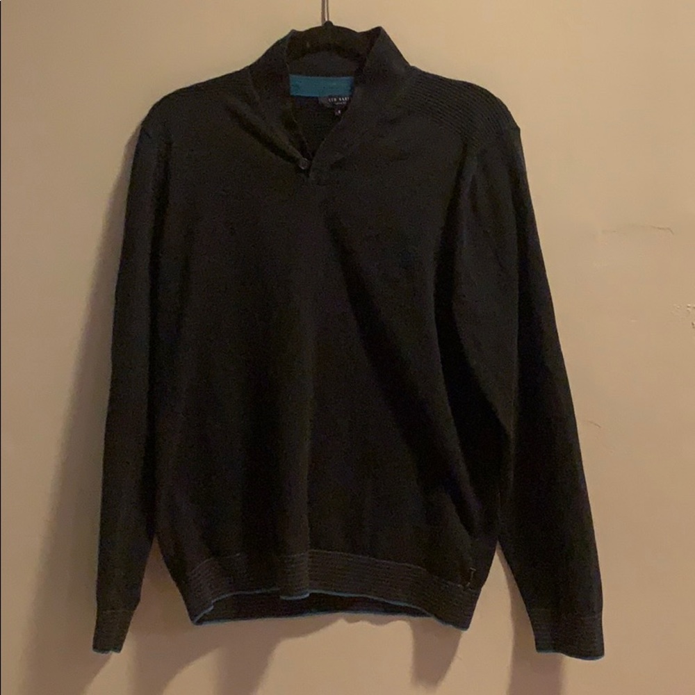 Ted Baker London Shawl One Button Collar Sweater